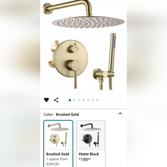 Shower Head and Faucet Set 10 Inch Wall Mount Brass Bathroom Set By Smaliibuss - Picture 5 of 13